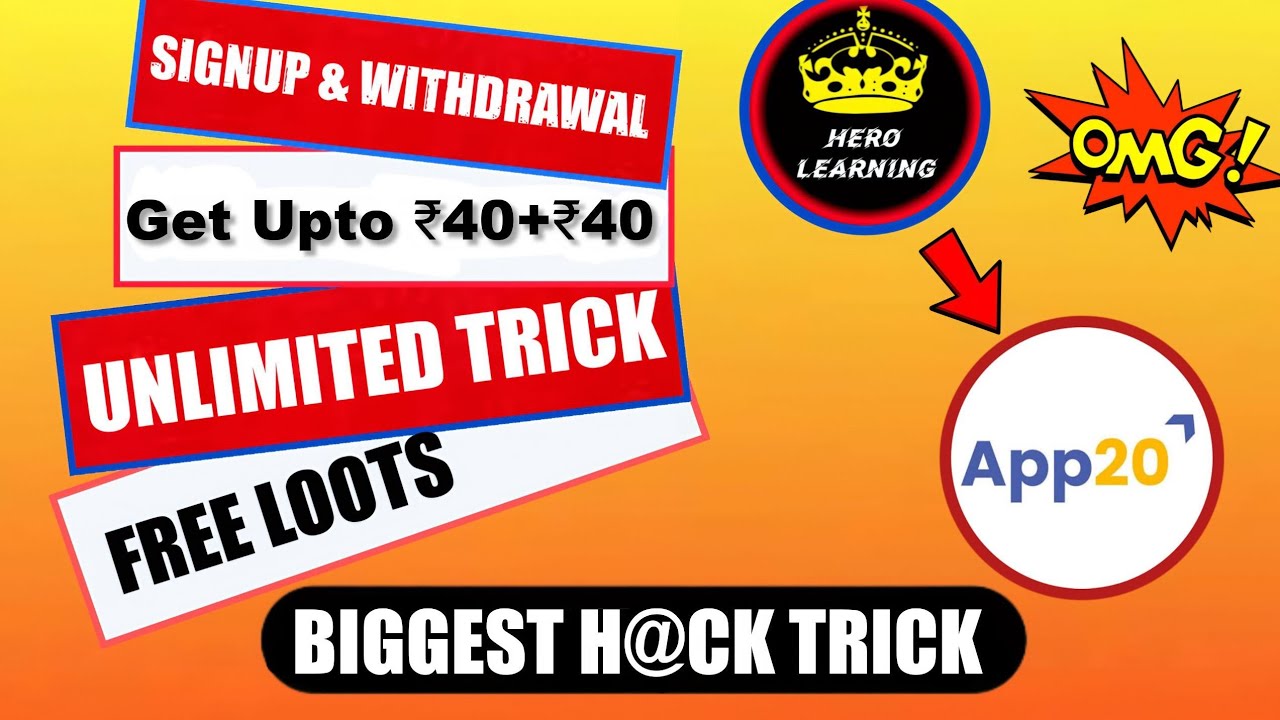 BUG 💥 Signup & Withdraw ! Today New Self Earning App Unlimited Trick ! App20 Website Hidden Bug Loot