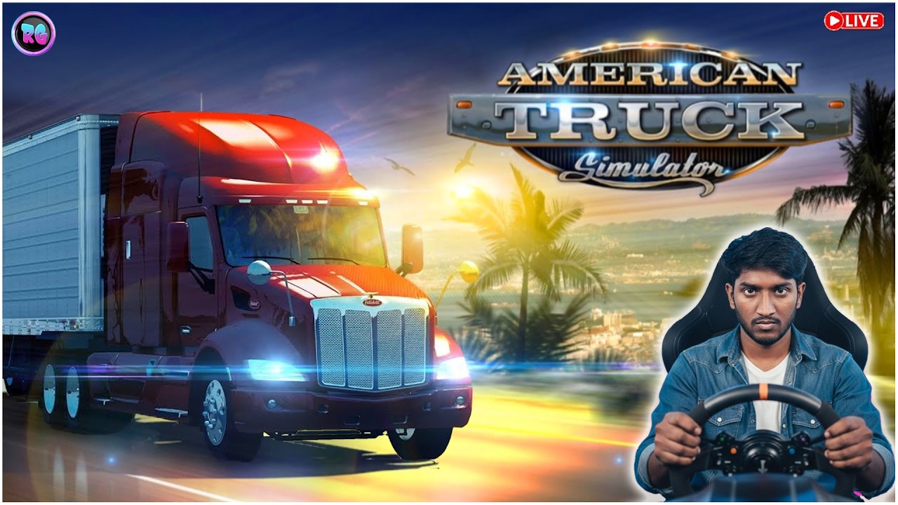 American Truck Simulator with Steering wheel in தமிழ்  [ Live🔴 ] | Road to 1k Subs🥰🙏| #retrexgamer