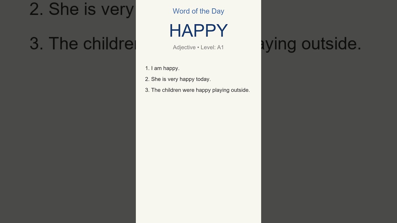 Значение слова &laquo;happy&raquo; + 3 примера | Быстро улучшите свой английский! 🚀📚 #лексика #английский #из...