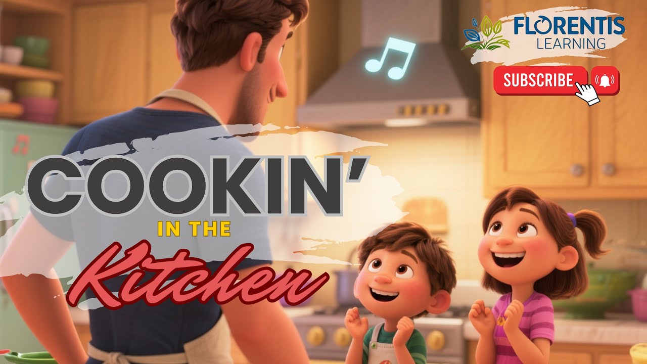 Cookin’ In the Kitchen | Fun ESL Song to Learn English Kitchen Words for Kids