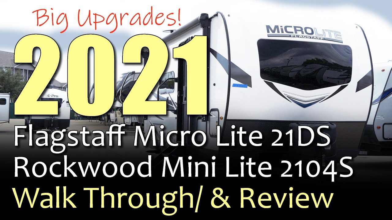 UPGRADED 2021 Flagstaff Micro Lite 21DS & Rockwood Mini Lite 2104S Murphy Bed Travel Trailer #RVing