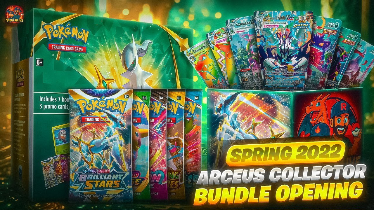 SPRING 2022 Arceus Collector Bundle Opening! 7 PACKS - PROMOS - HUGE HITS! Pokémon TCG Unboxing