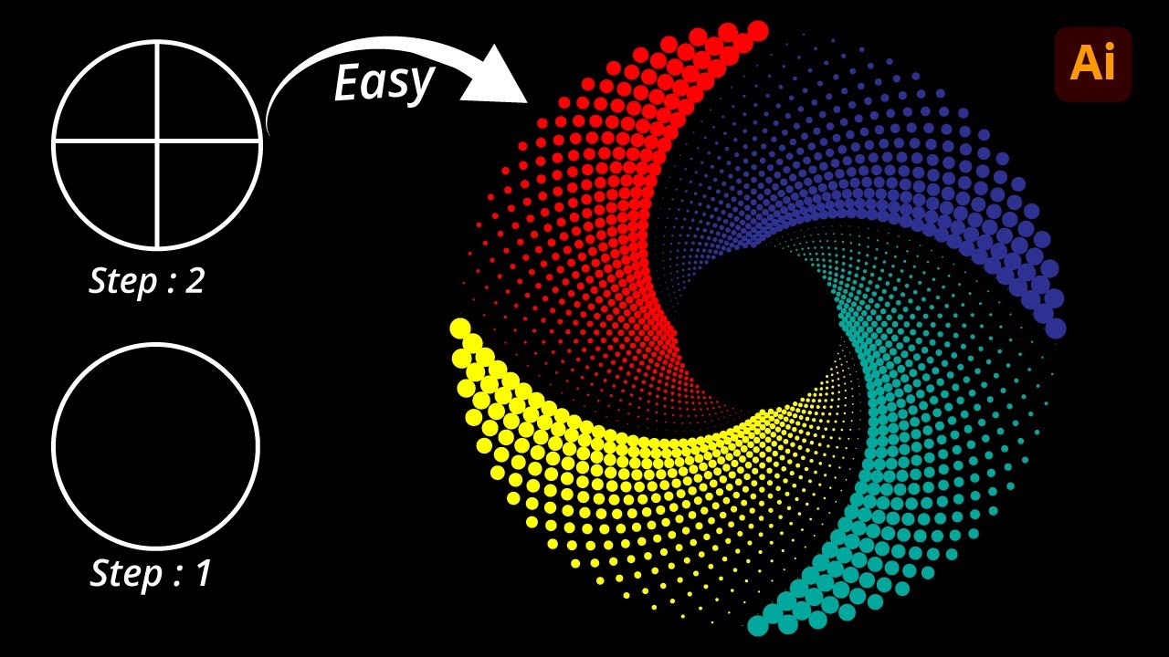 How to Create Dotted Spiral Vortex | Adobe Illustrator Tutorial