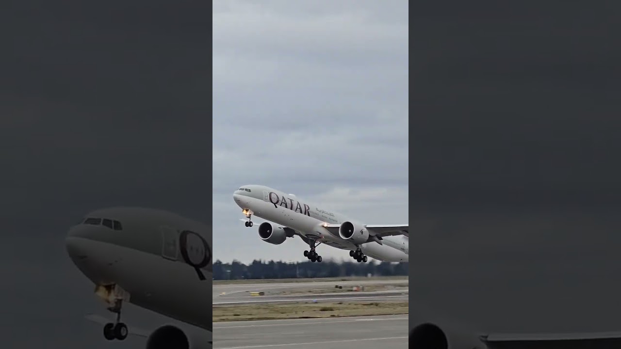 Qatar Airways B777-300ER (A7-BEV) Takeoff | Stunning Departure