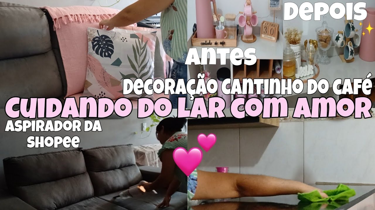 NOVA DECORAÇÃO DO CANTINHO DO CAFÉ | USEI AS COMPRINHAS DA SHOPEE | ROTINA DE CASA || Damiana Belém 