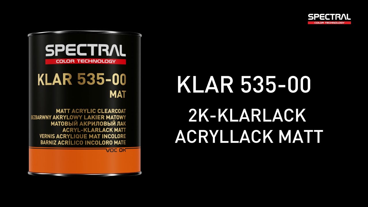 [DE] SPECTRAL KLAR 535-00 - 2K-Klarlack Acryllack Matt