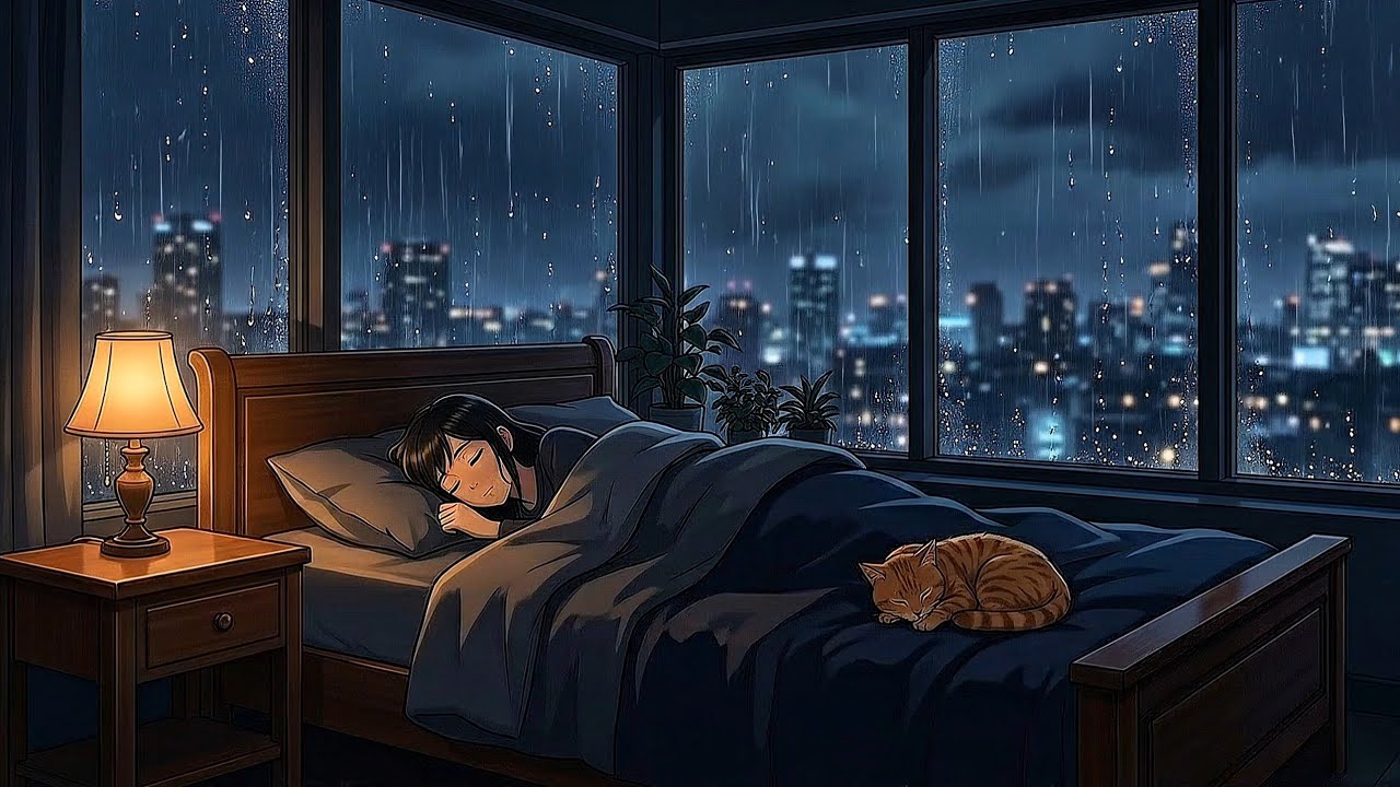 Fall into Deep sleep in 3 Minutes | Heavy Rain on Window & Soft Piano to Cure Insomnia