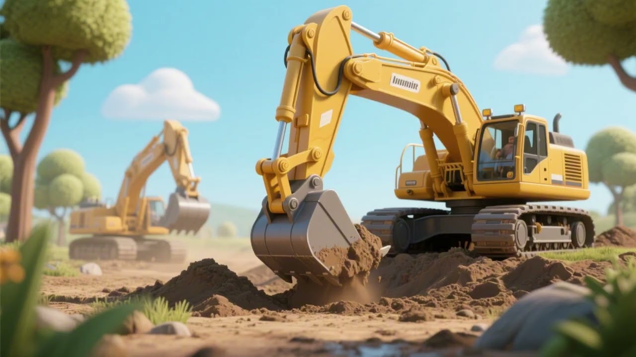 Excavators Dig! 🚧 | Big Machines at Work | Fun Kids Song