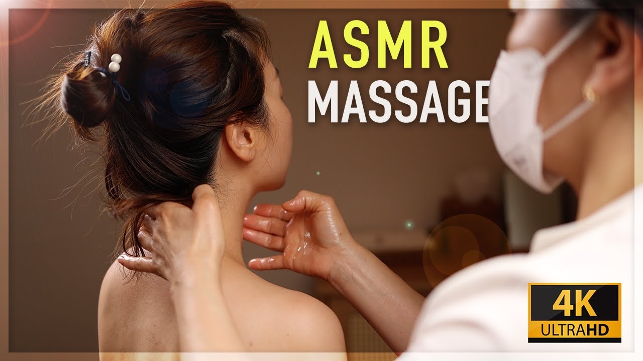 ASMR / Полный заряд энергии!! Масляный массаж в европейском стиле ~ Массаж спины, плеч, шеи, ног