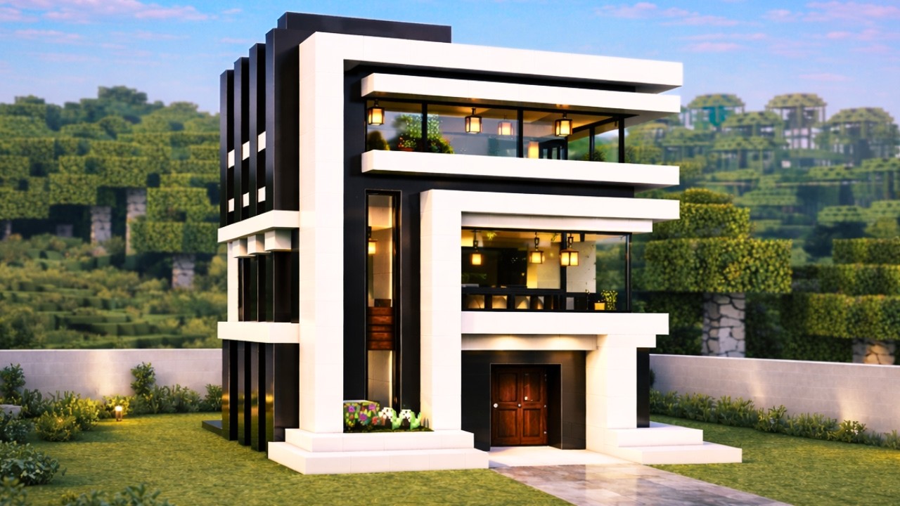 Easy 10-Minute Modern House Tutorial - Luxury Design 