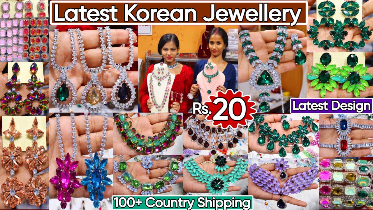 Exclusive Imported Korean & AD Jewellery Collection 2024 | Premium Fancy Korean Necklace & Earrings