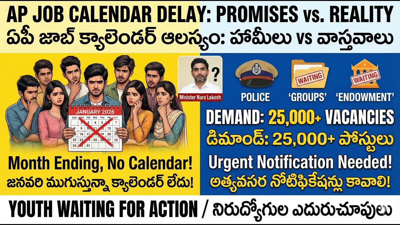AP జాబ్ క్యాలెండర్  వాగ్దానం vs వాస్తవం, Andhra Pradesh 2026 Job Calendar and Employment Updates.