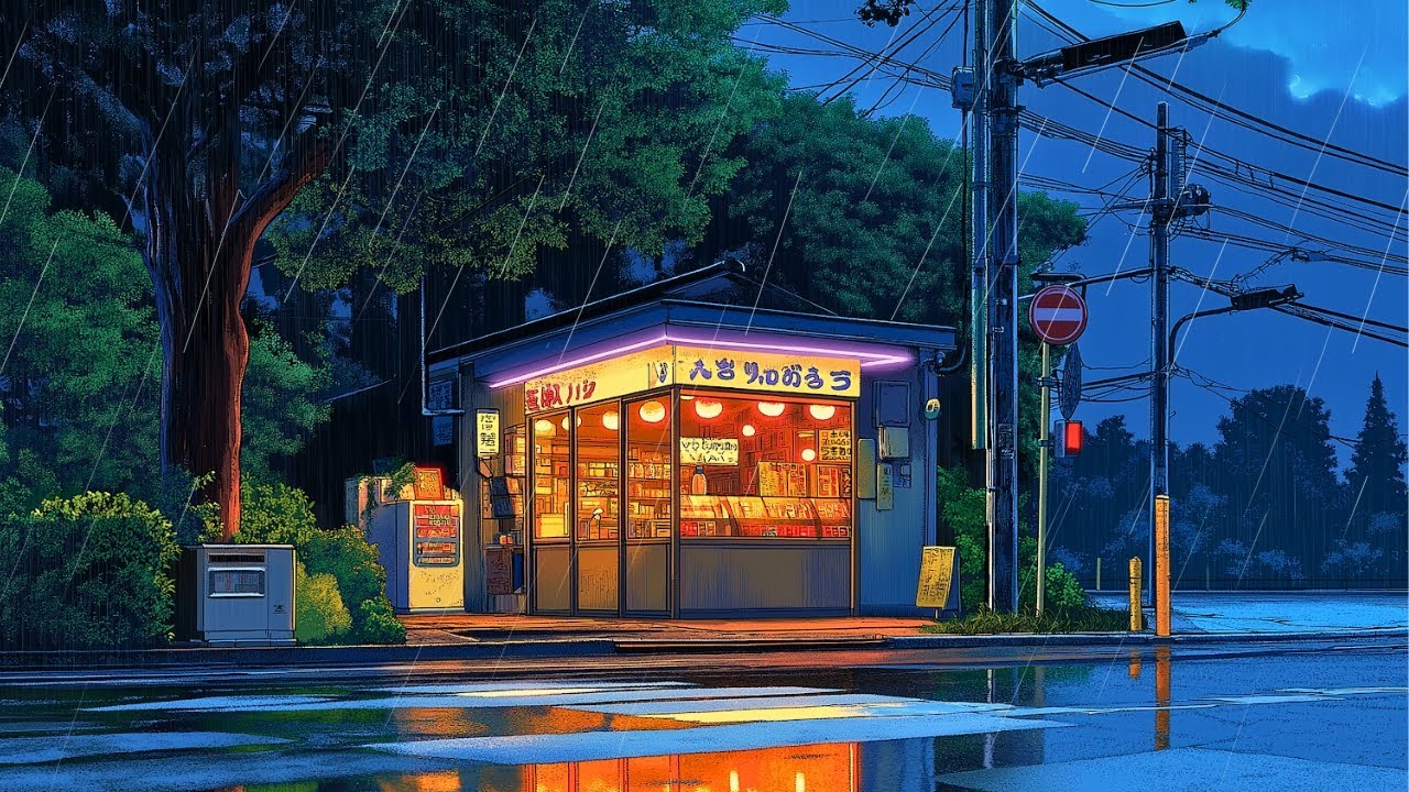 Дождливая атмосфера на японской улице 🌧️ Lo-Fi Chillhop | Музыка Lo-Fi для учебы, сна и расслабления