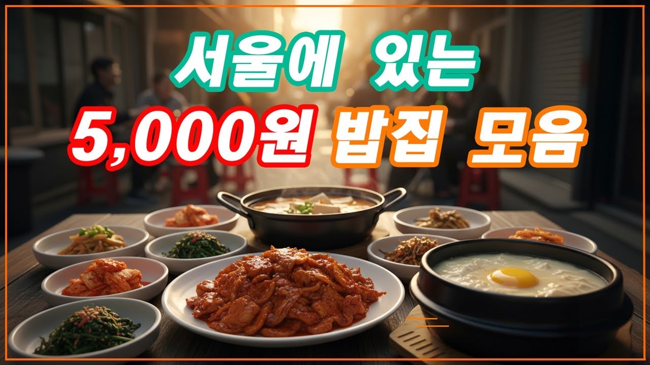 서울에 있는  5,000원 밥집 모음 (광고x)