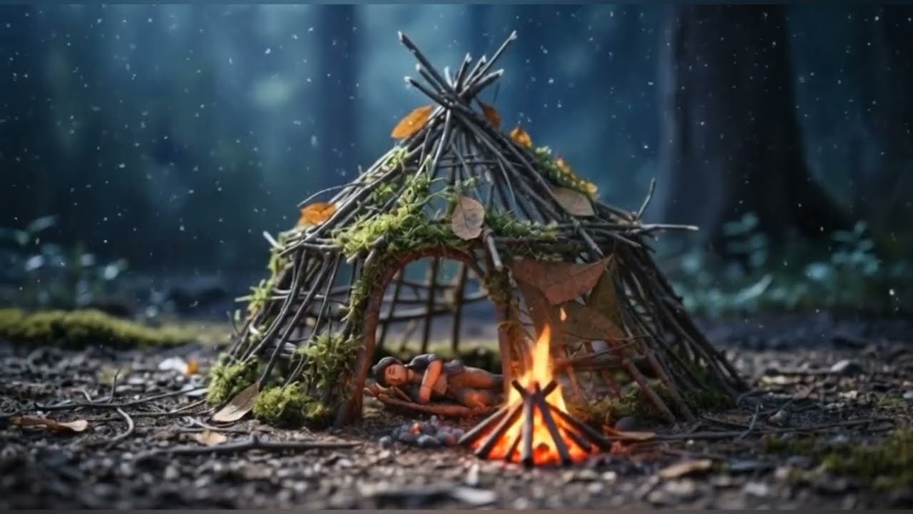 Tiny Survival Man Fishing & Cooking in Mini Jungle – Satisfying Macro Survival Video