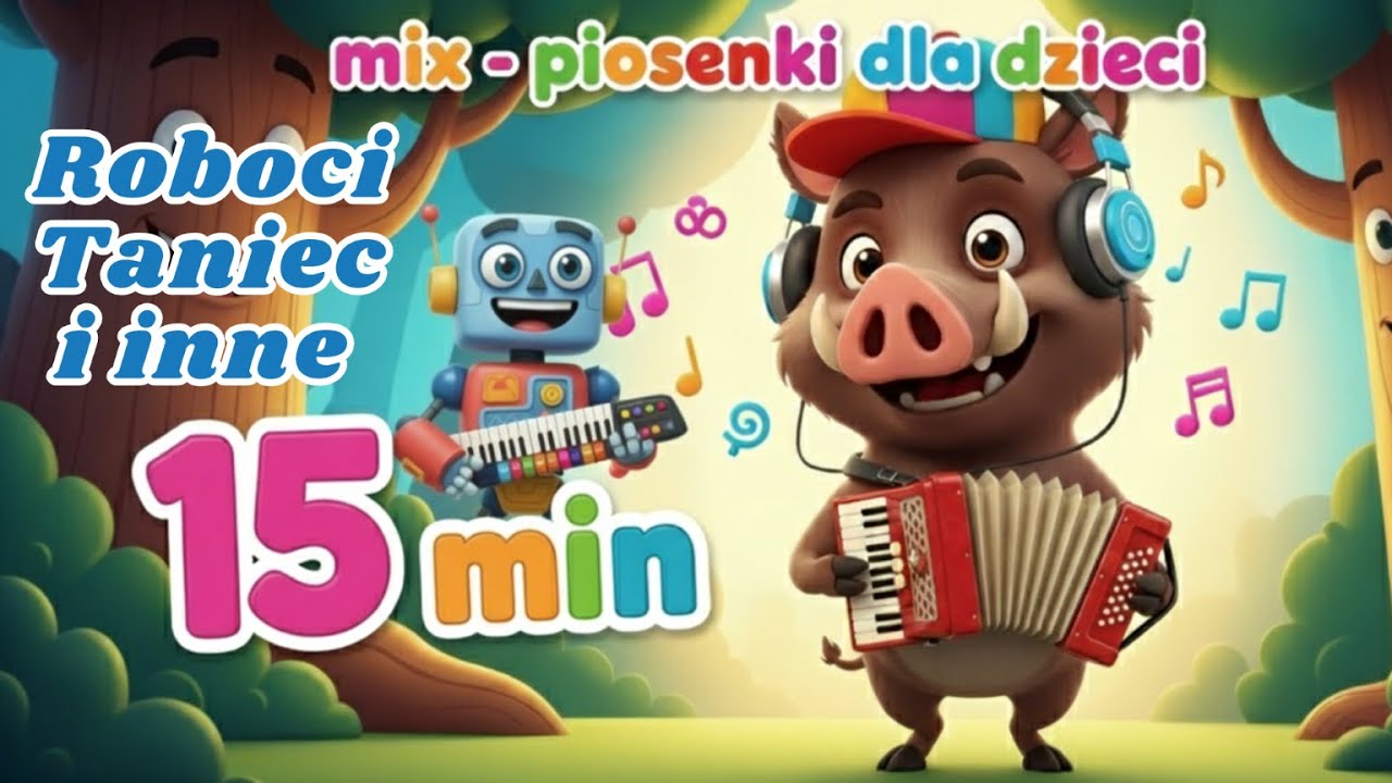 Roboci taniec i inne 🎵 15 min ⏰ Piosenki dla dzieci 🐗 Dziczek Muzyczek