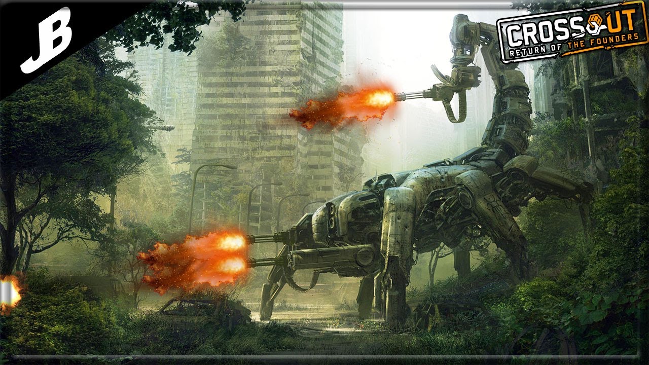 Wastelands Spider MECH in Crossout with Vulcan Miniguns