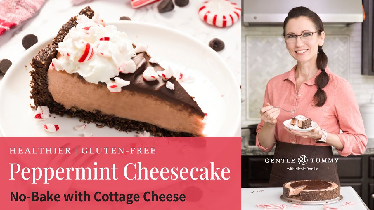 Healthier Gluten-Free Peppermint Cheesecake No-Bake Recipe