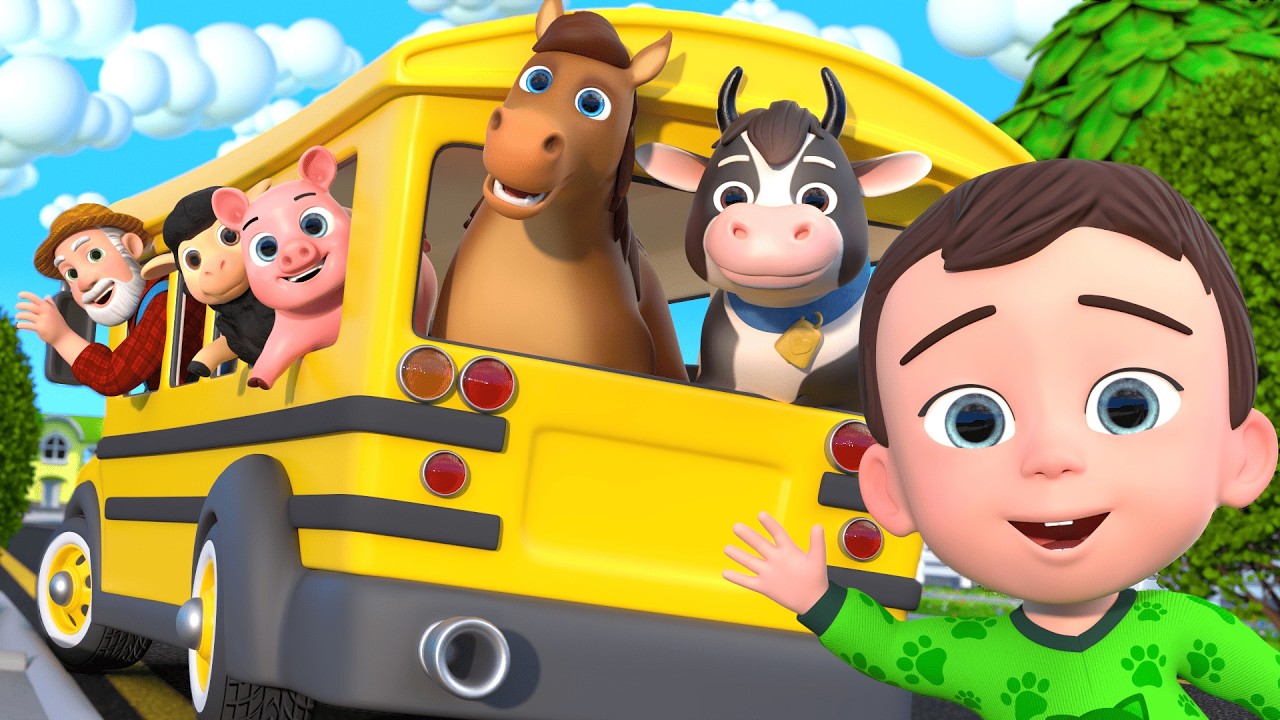 Farm Animals on the Bus! | Funny Baby Songs & Nursery Rhymes