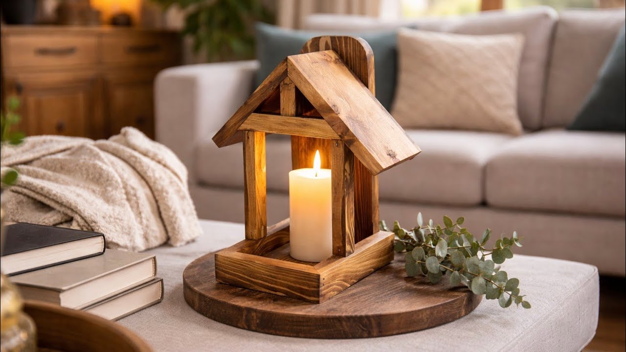 Minimal Wooden Candle Holder 🔥 | Easy DIY Woodworking Project for Beginners