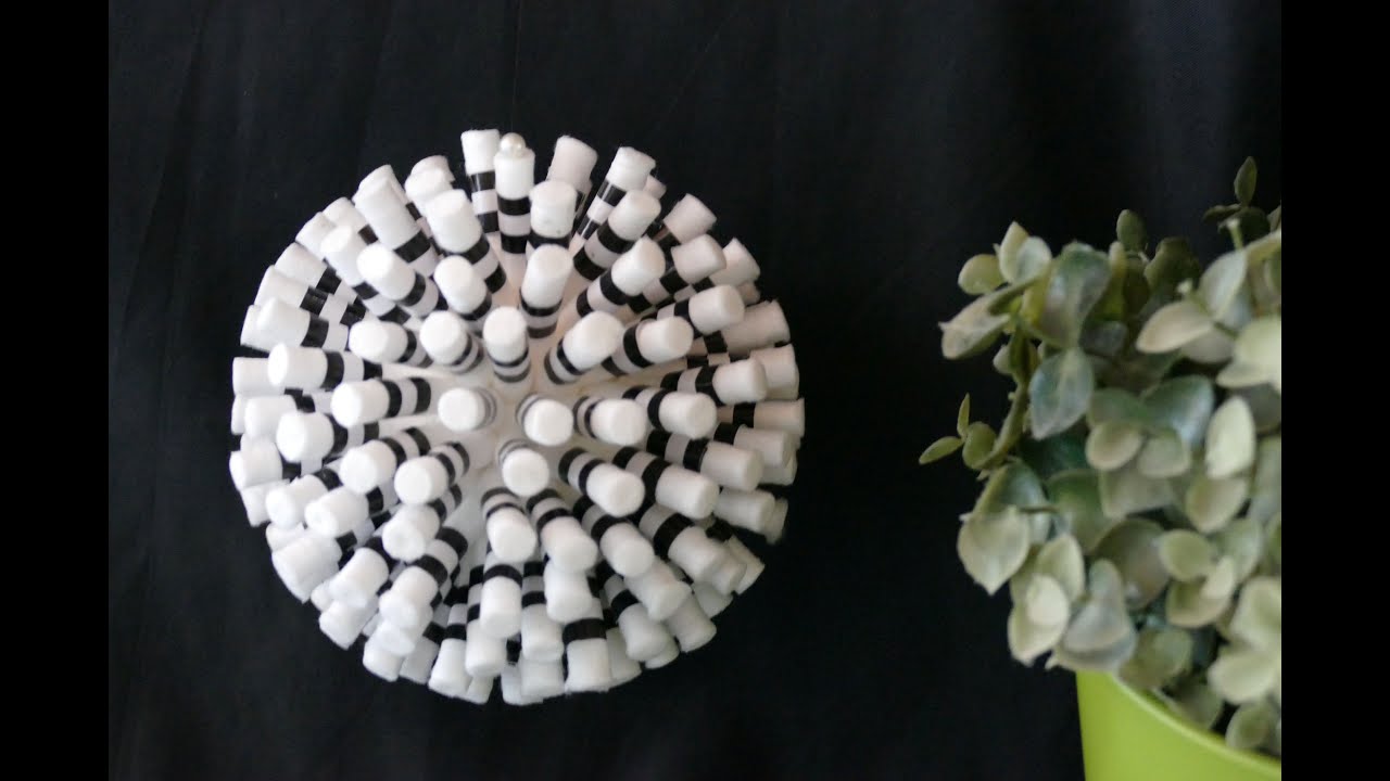 DIY stylische Dekokugel – DIY Kugeldeko aus speziellen Watteröllchen – Wohndeko–DIY decorative ball