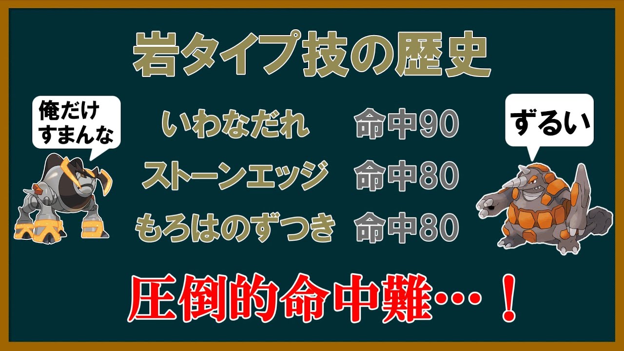 【命中難】岩タイプ技の歴史【ポケモンSV】【ゆっくり解説】