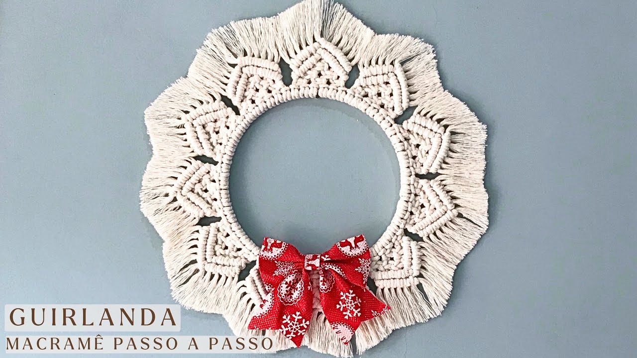 GUIRLANDA EM MACRAMÊ PASSO A PASSO | DIY MACRAME WREATH FOR BEGINNERS #macramepassoapasso #macrame
