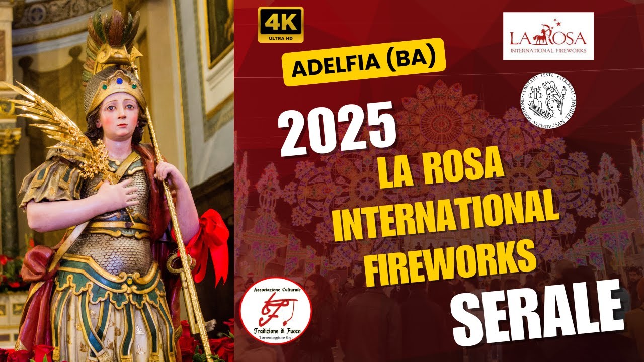 4K Adelfia (BA) San Trifone 2025 La Rosa International Fireworks