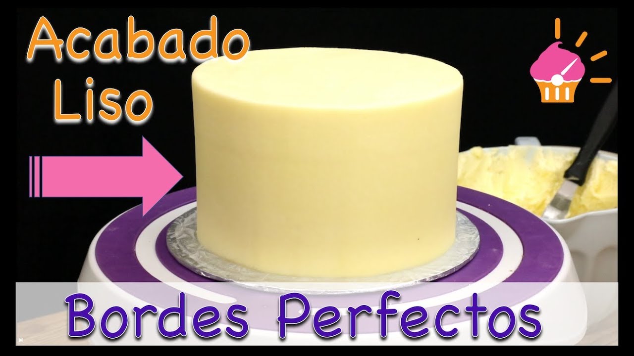 Como rellenar y cubrir Tortas con acabado liso y BORDES PERFECTOS - Crema de Mantequilla
