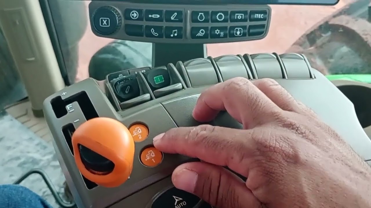 John Deere 8R Como configurar a velocidade definida 1 e 2 no 8R com transmissão E23