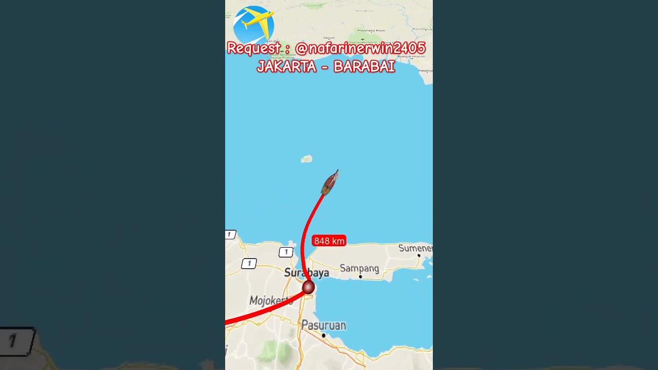 JAKARTA - BARABAI #jalanjalan #map #travel #traveling #jalandarat #jalan #tour #ruteperjalanan