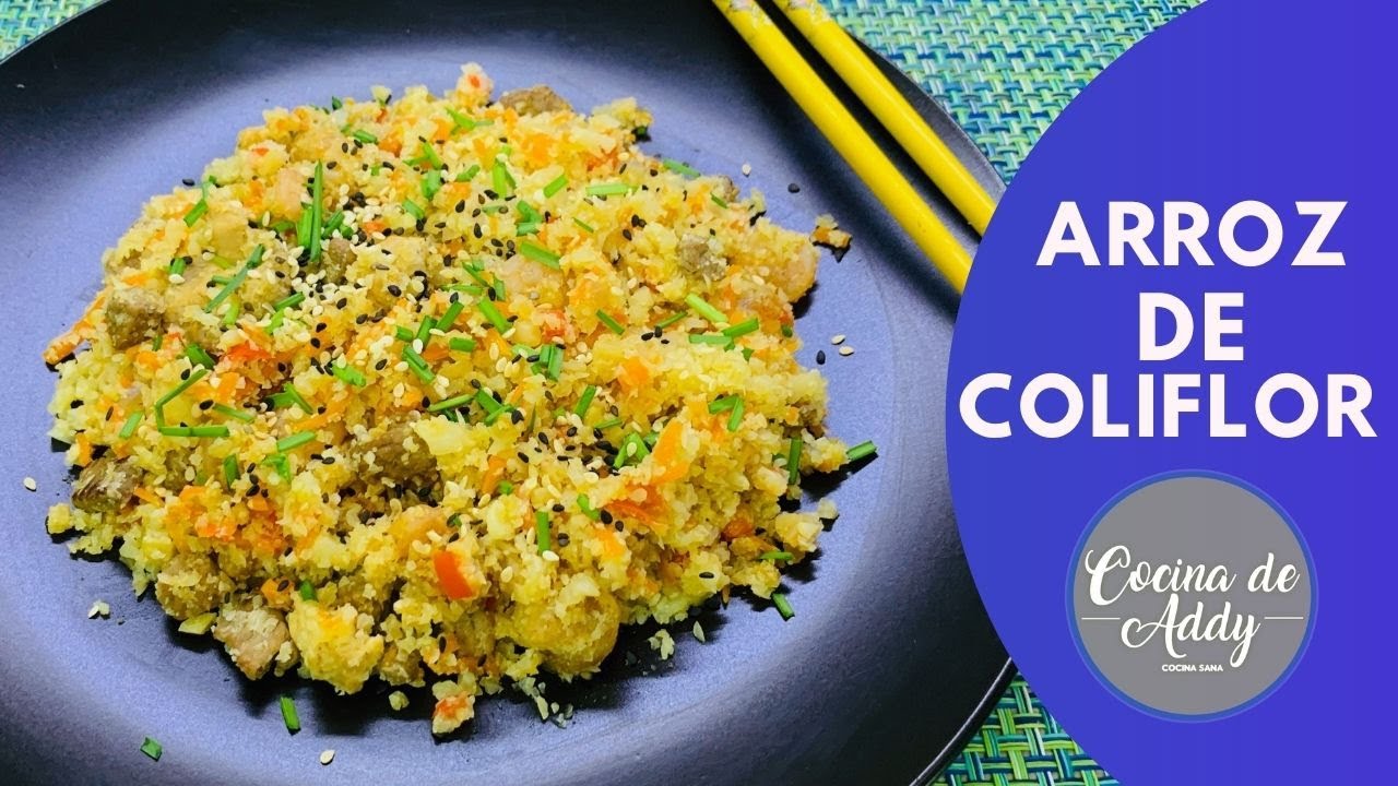 Fácil y Saludable ARROZ DE COLIFLOR ESTILO ASIÁTICO. Apto Diabetes, Dieta, LowCarbs |Cocina de Addy
