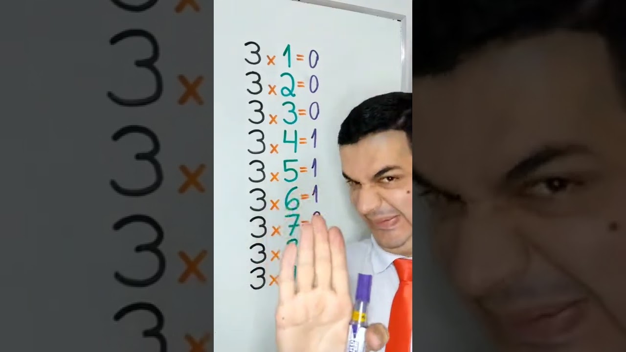 ADEUS CALCULADORA: Aprenda a tabuada da multiplica&ccedil;&atilde;o por 3 com o Mr Bean da Matem&aacute;tica 👨🏻&zwj;🏫