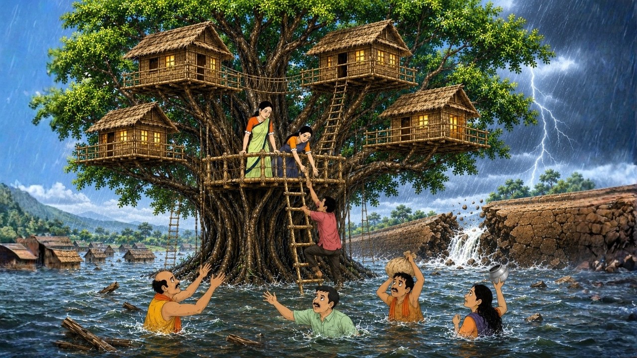 গাছের উপর গ্রাম   | Emotional Village Story    |  Ssoftoons Haste Mana