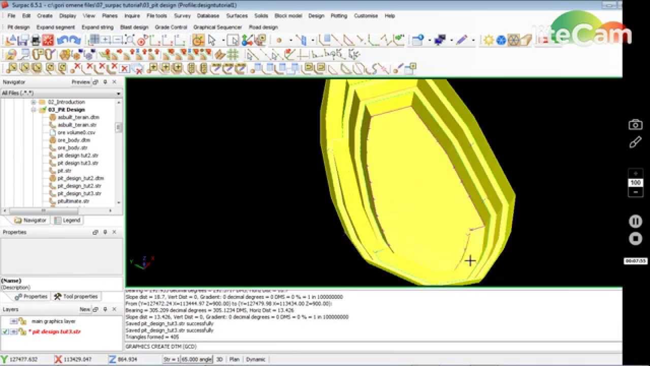 Учебное пособие по проектированию котлована Surpac, часть 3.