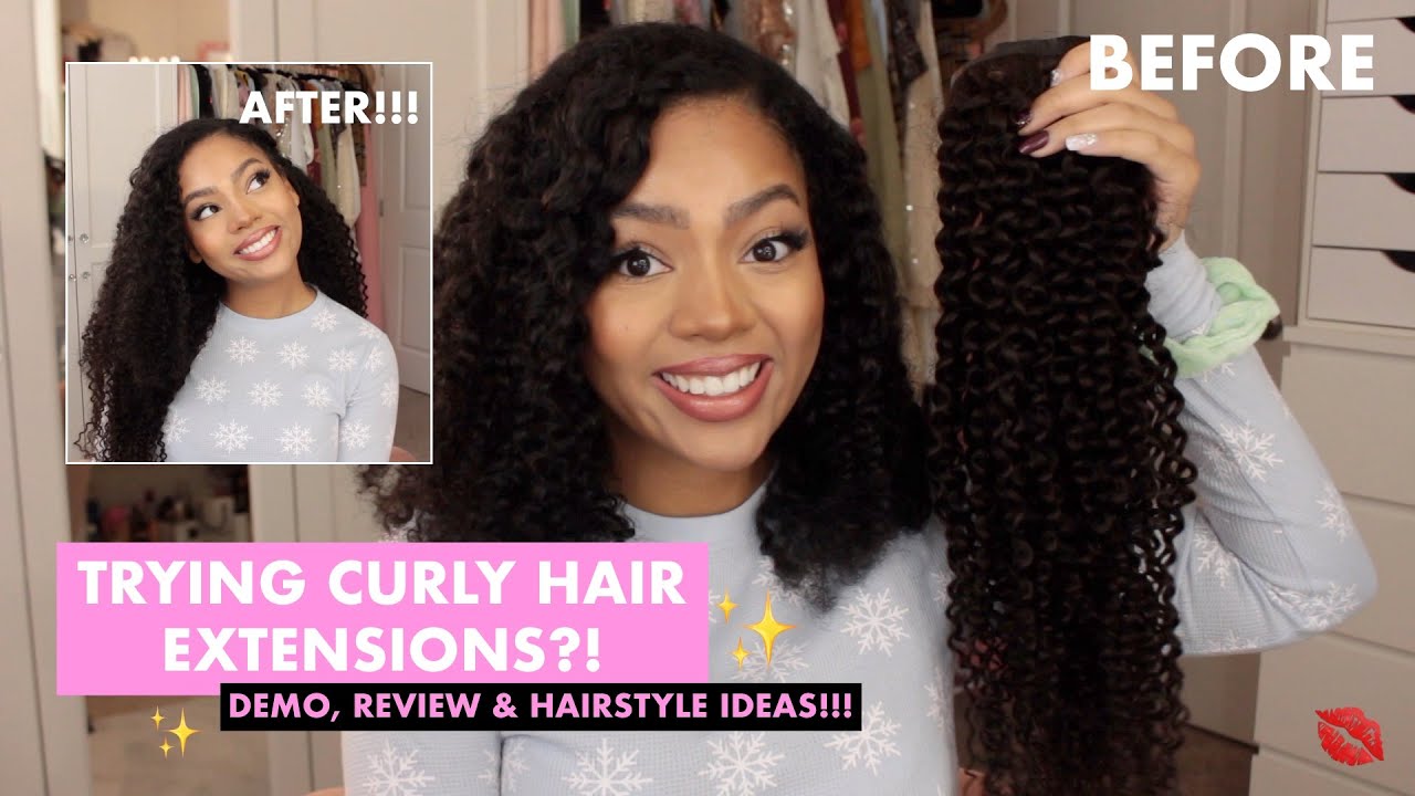 TRYING CURLY HAIR EXTENSIONS | Irresistible Me Curly Hair Demo, Review & Hairstyle Ideas 