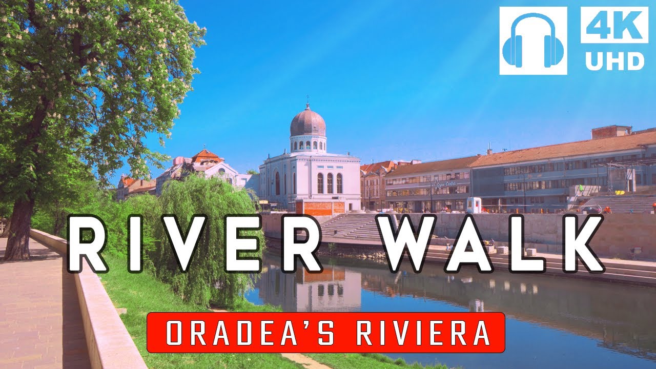 ORADEA RIVIERA 🇷🇴 Riverside Walk Along Crișul Repede [4k/60 fps UHD, Binaural Sound]