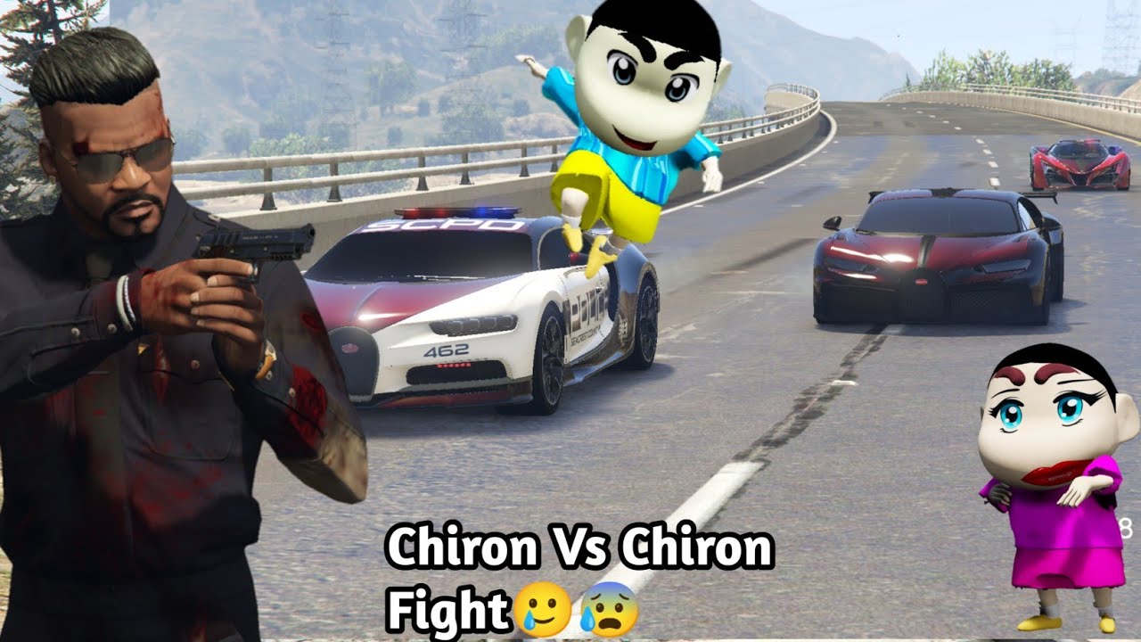 GTA 5: Shinchan police Chiron fight with Chiron super😰Shinchan Himawari Fight Ps Gamester
