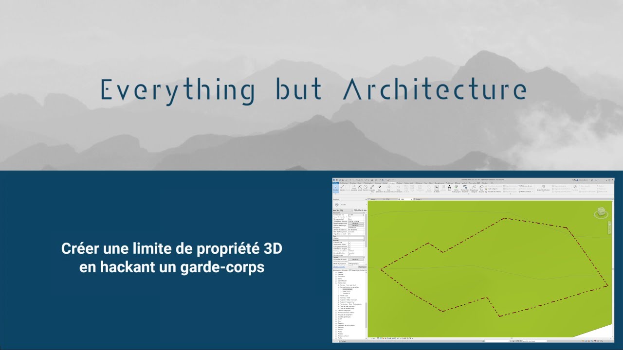 Créer une limite de propriété 3D en hackant un garde-corps avec REVIT