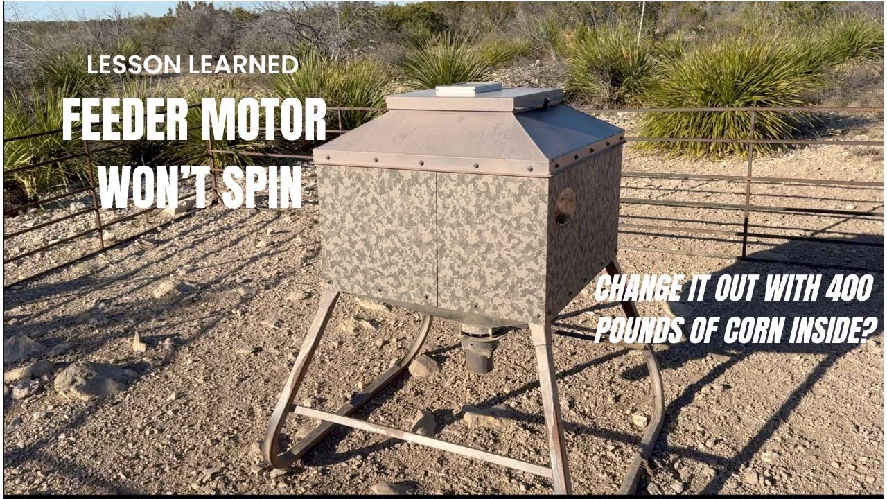 Deer Feeder motor won't spin -- can I change it out with 400 lbs of corn in the feeder?