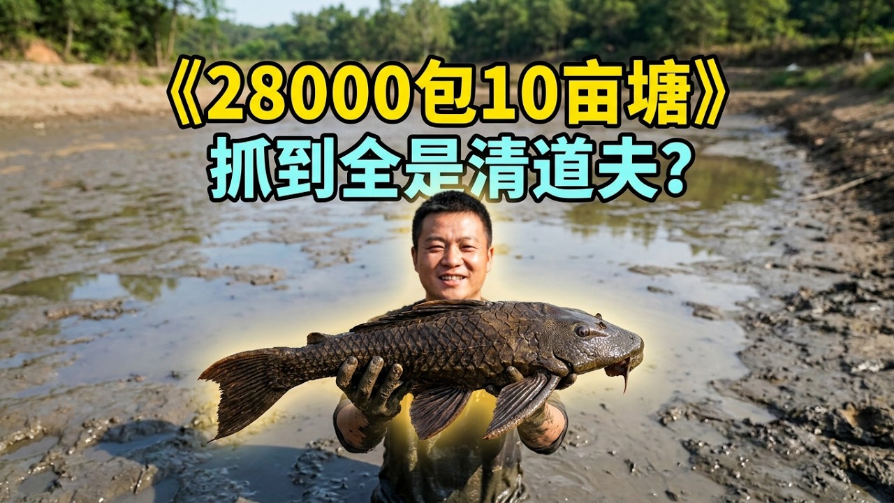 小飞哥在博罗包下粉丝家养了一年的鱼塘，里面竟然这么多清道夫？｜花28000元包下10亩的大山塘，抽干水里面会有多少鱼？