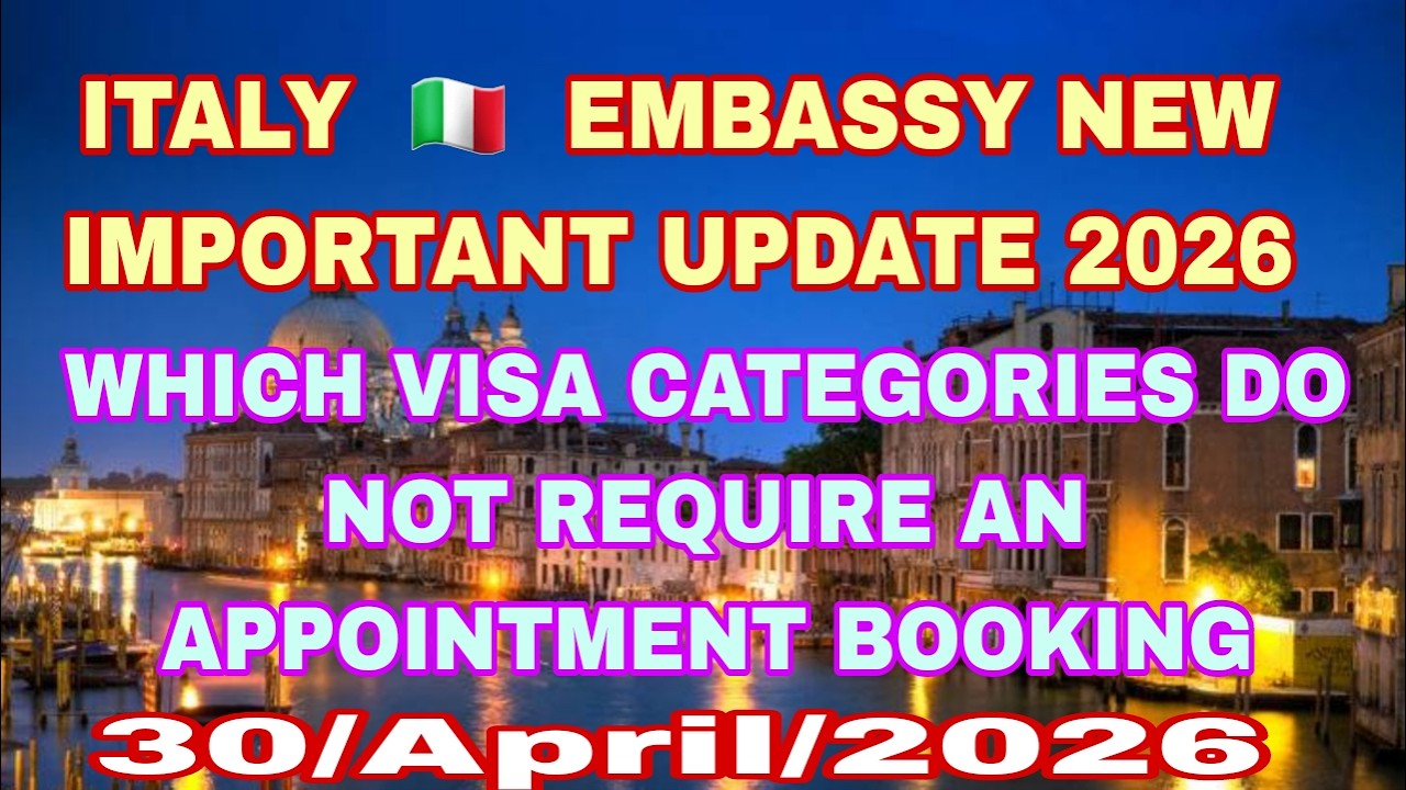 Italy Embassy New Update 2026 | Italy Visa Appointment New Update 2026 | #Italy