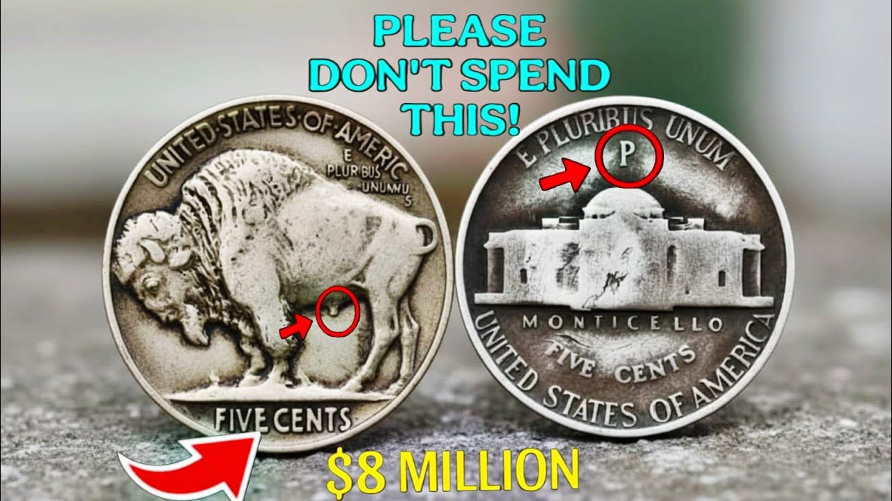 Buffalo Five Cent Coin vs Liberty Jefferson Five Cent Coin | Rare U.S. Nickel Comparison