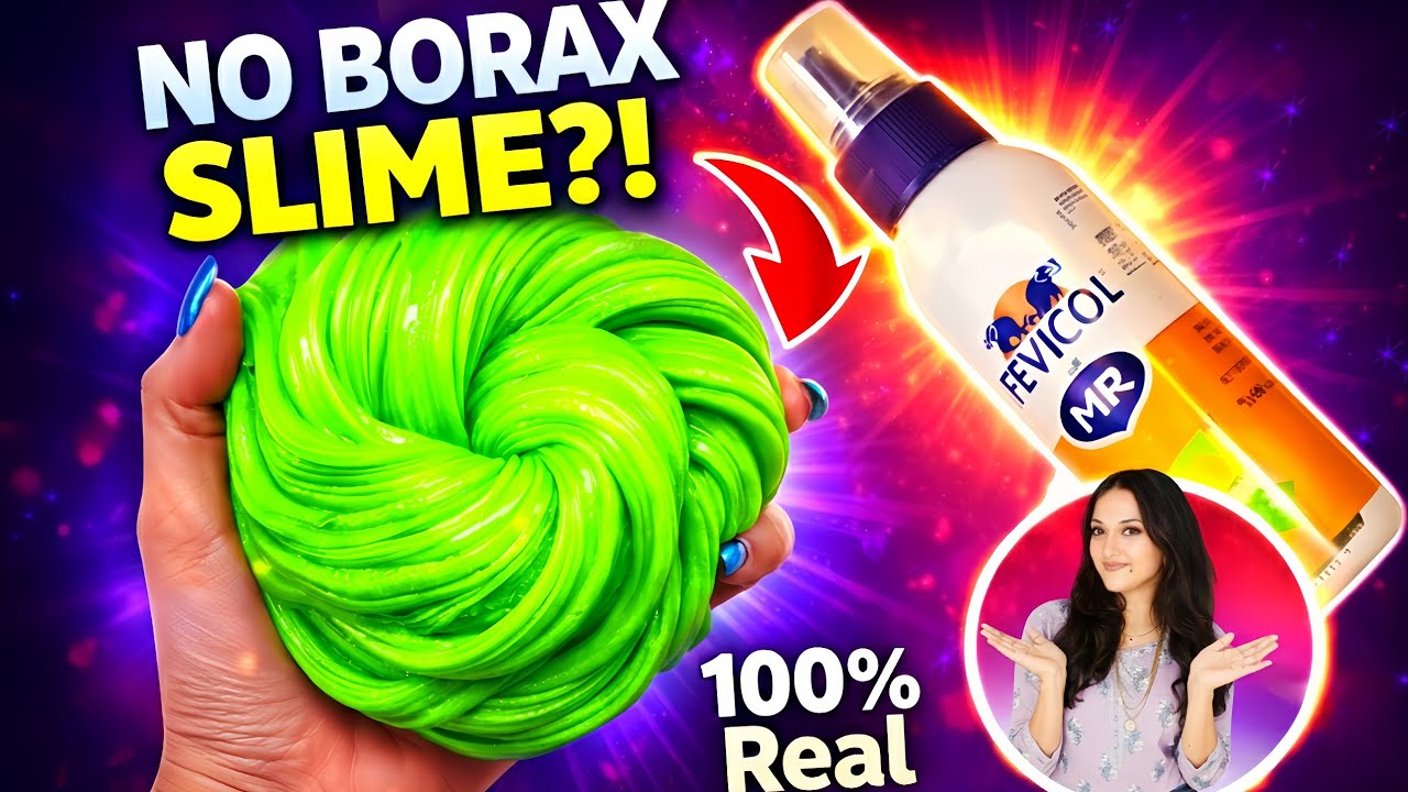 Fevicol se Slime kaise banaye? 🧪 No Borax! 100% Working Green Slime