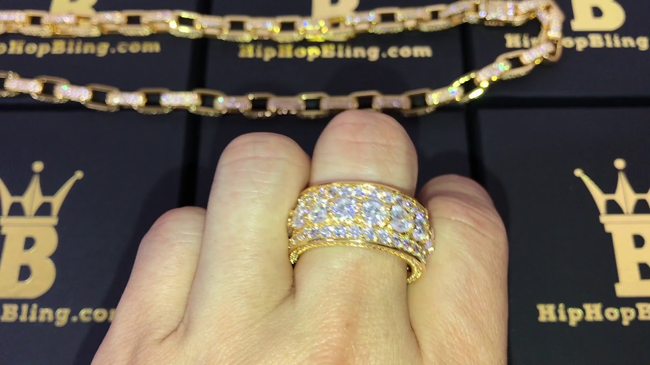 Royal Chunky Bling Bling Eternity Hip Hop Ring CZ Diamonds WOW