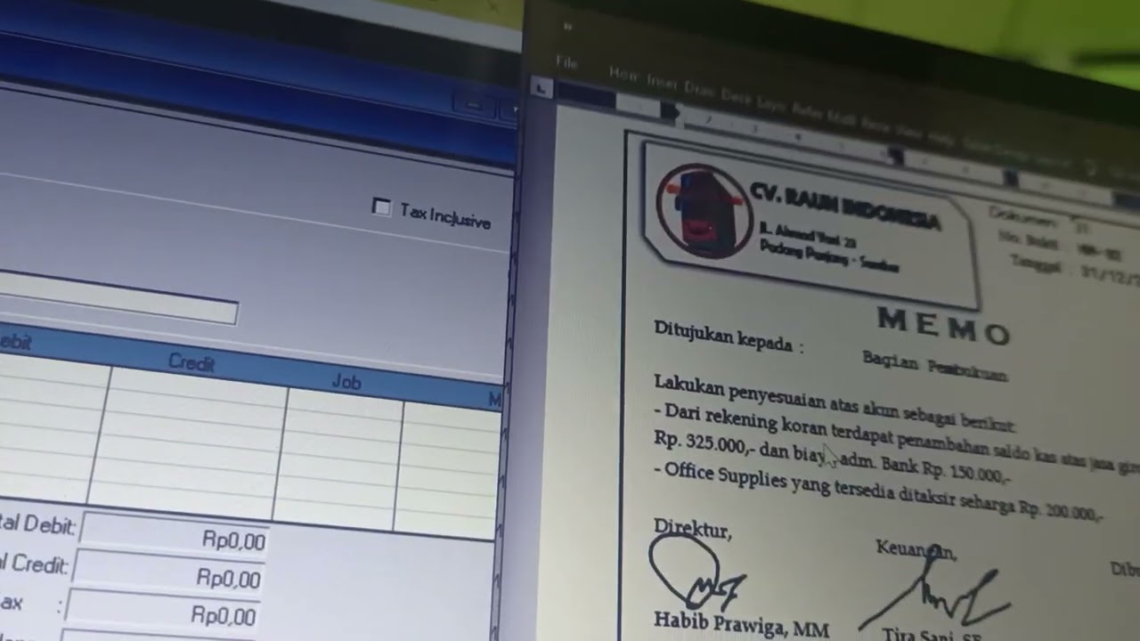 Memasukkan bukti memo/AJP ke dalam ABSS Accounting ver 25