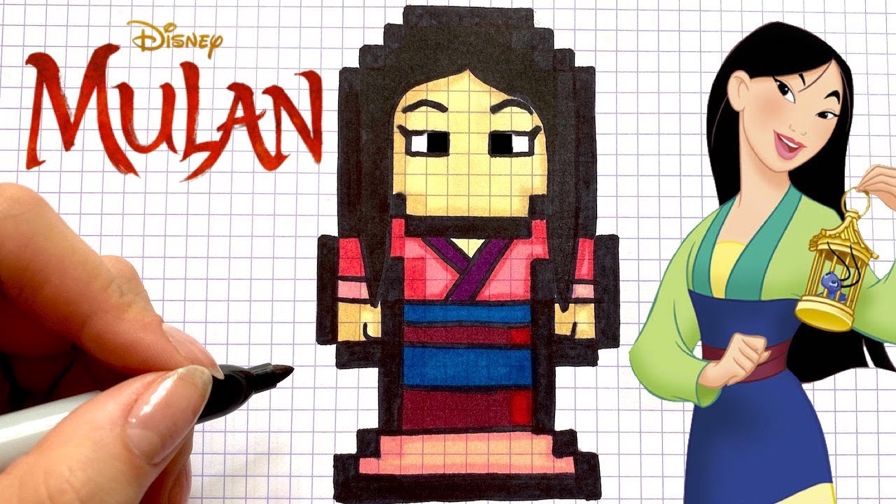 TUTO DESSIN MULAN PIXEL ART DISNEY