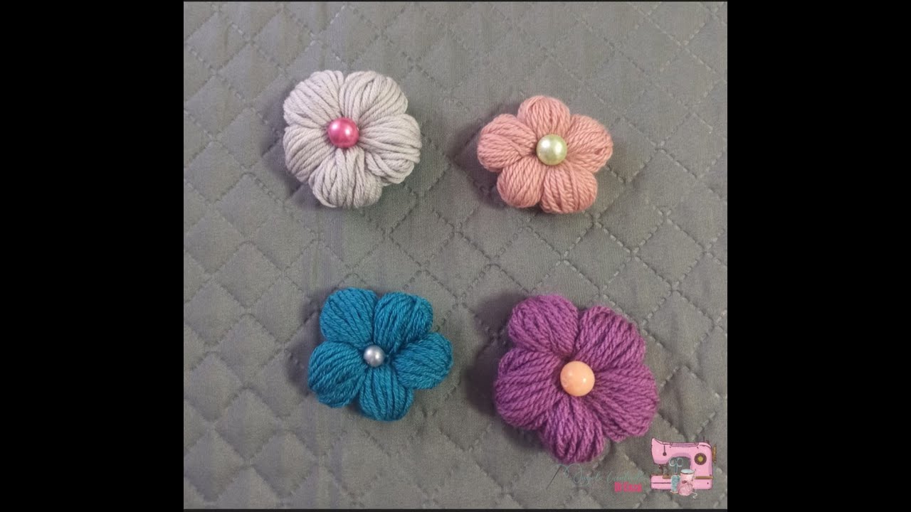 Fiore puff facilissimo senza ferri e senza uncinetto che tutti possono realizzare!!!🌸🧶