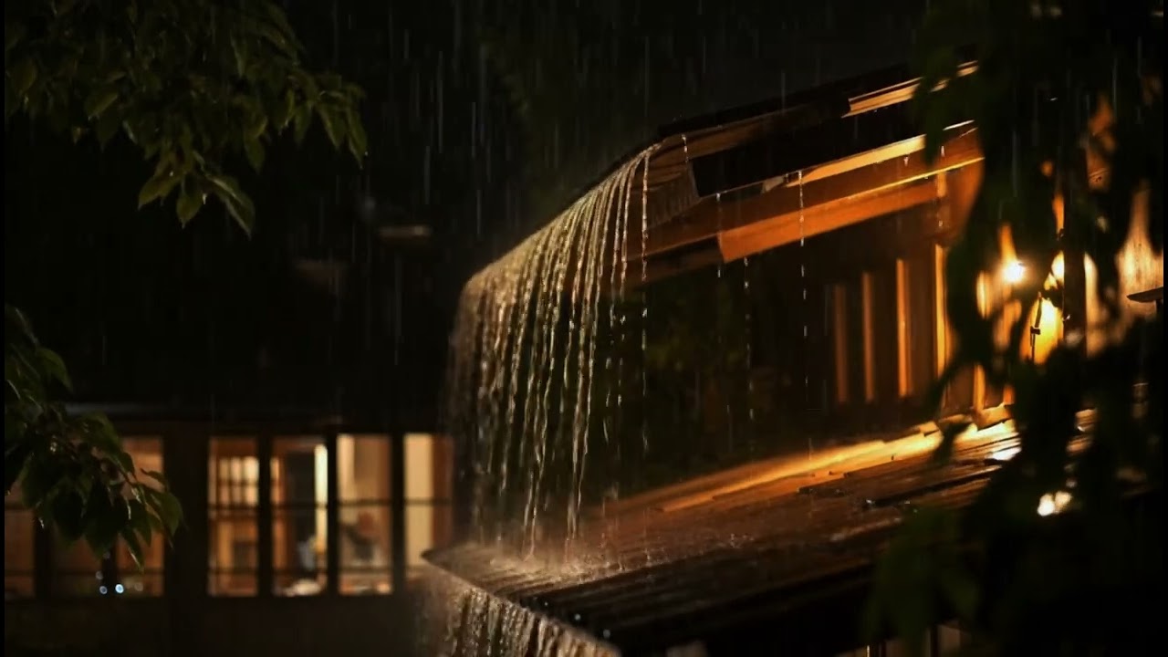 Overcome Stress to Sleep Instantly with Heavy Rain & Paramount Thunder Sounds on a Tin Roof at Night