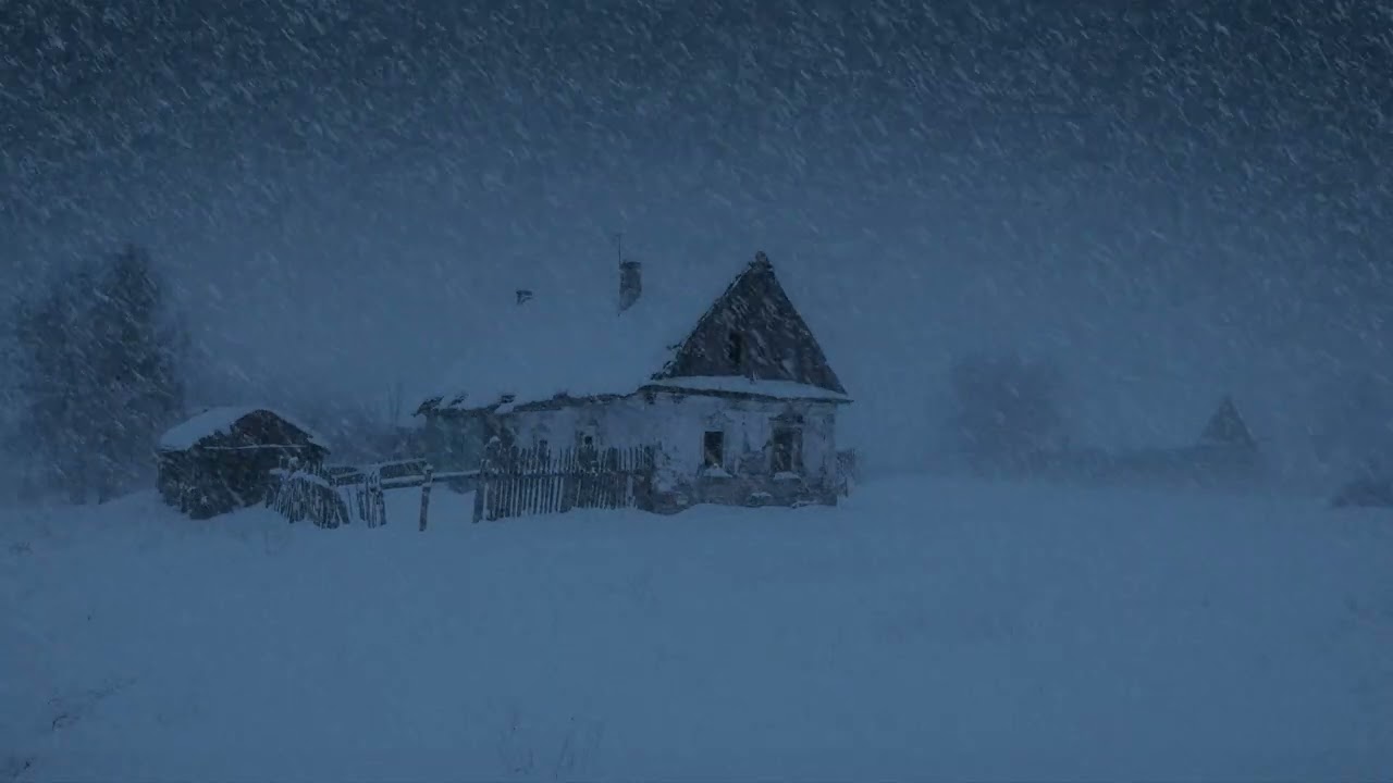 Extreme Blizzard at the Lonely Cabin | Heavy Snowstorm & Howling Wind